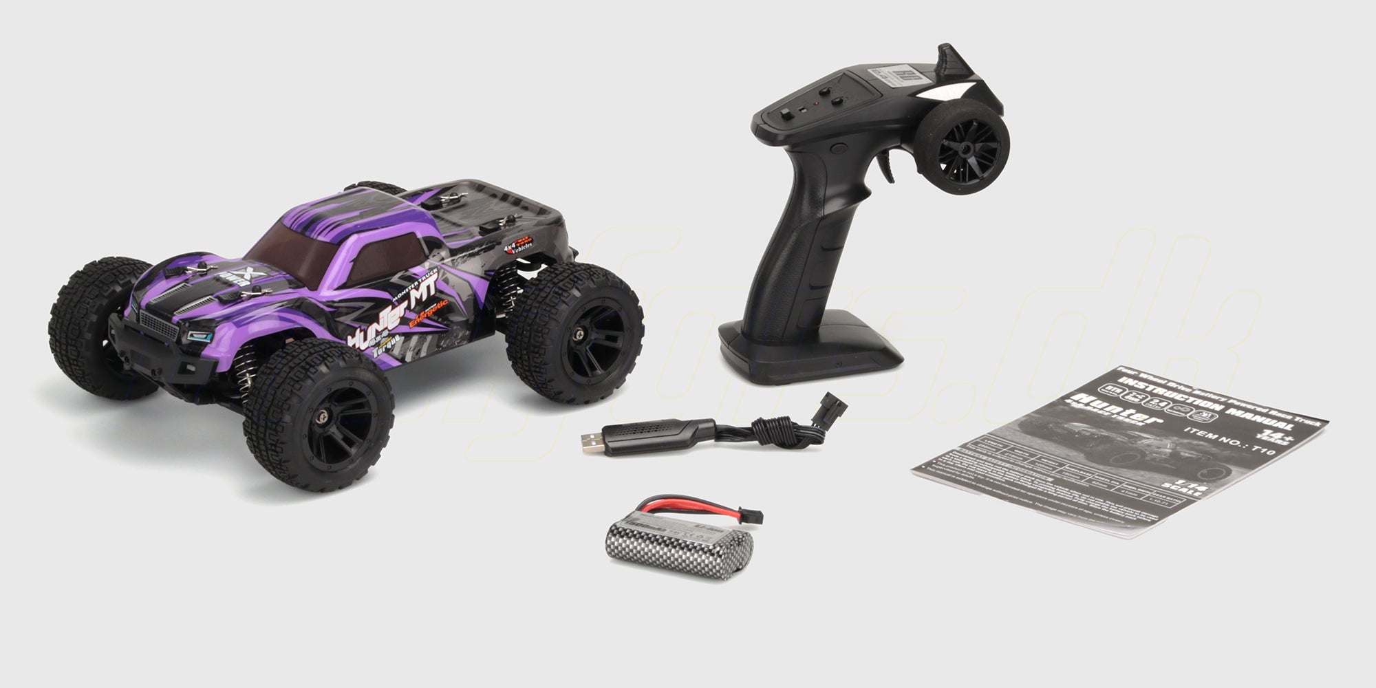 Fjernstyret bil med batteripakke og oplader. Køreklar!