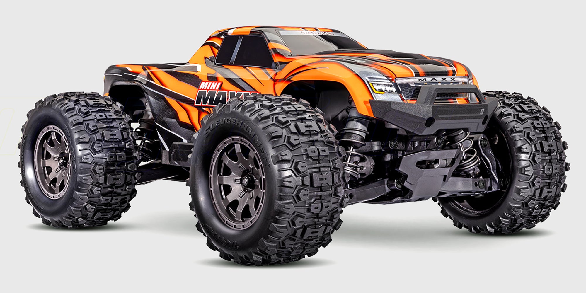 Mini Maxx 4WD med stål tandhjul og robust transmission.