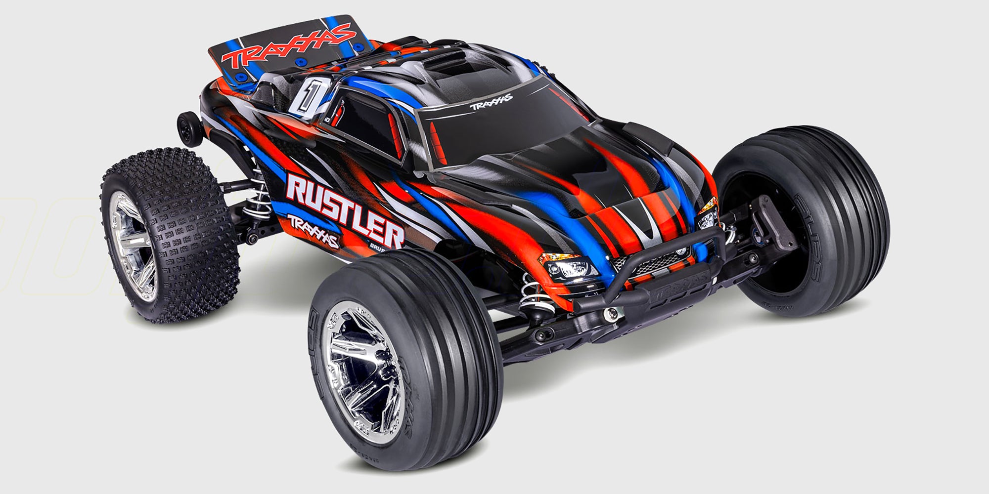 Traxxas Rustler findes i flere forskellige flotte farver
