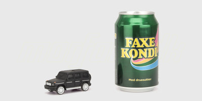 Mini FPV car sammenlignet med dåse 