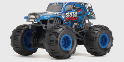 Flash4 MAX fjernstyret stuntbil i Shark-model balancerer på baghjulene ved hjælp af indbygget gyro.