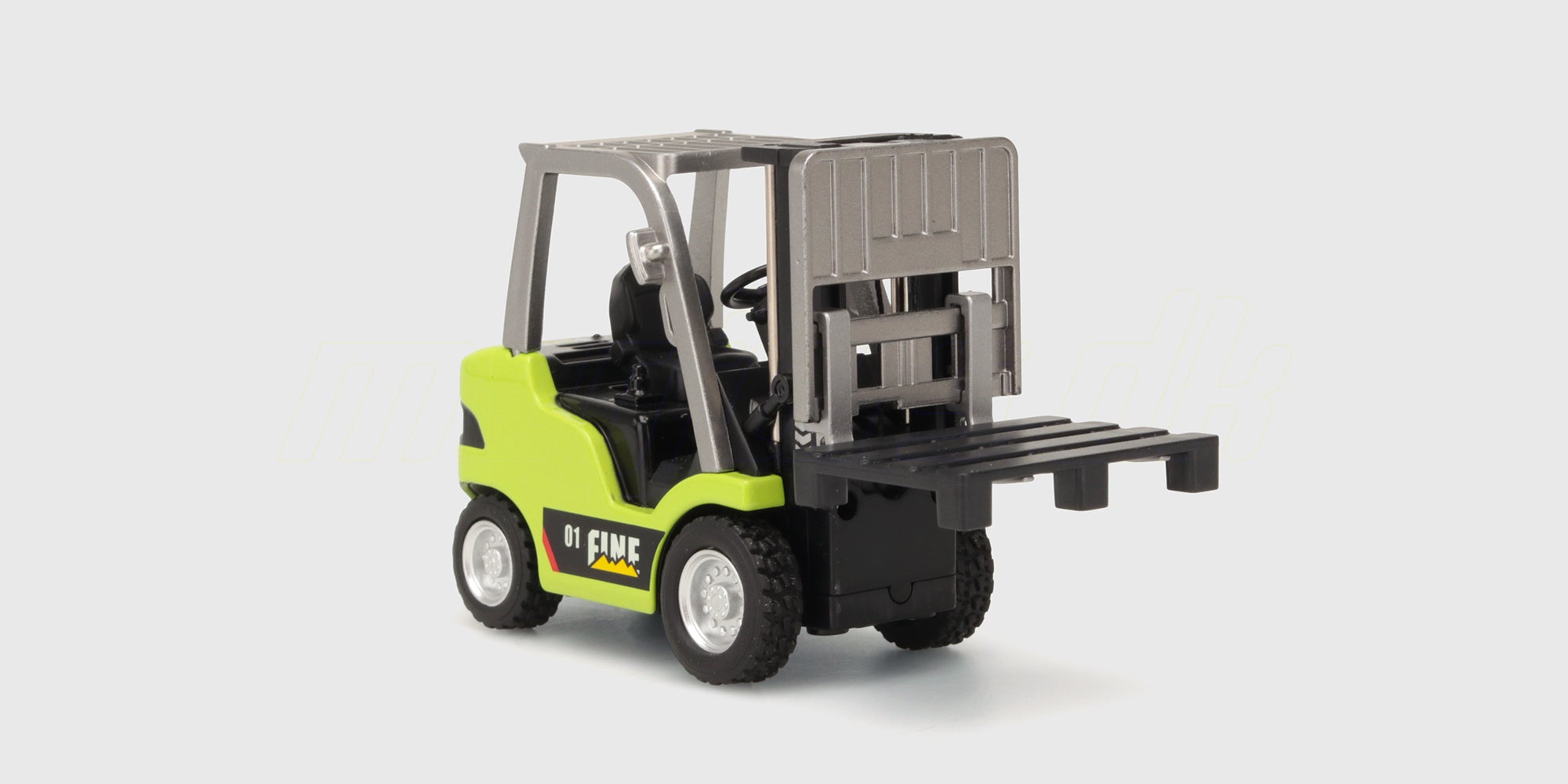 Grøn Mini Engineering Car gaffeltruck med løfteplade