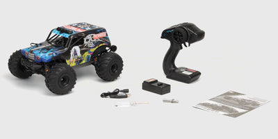 Hurricane XL Monster Truck Brushless fjernstyret bil præsenteret i original emballage med alt tilbehør.