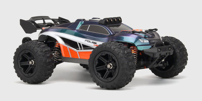 Sort Hurricane XL Brushless fjernstyret bil med store dæk og robust karrosseri klar til kørsel.