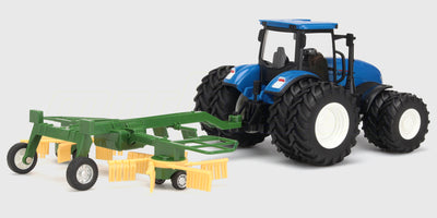 Grøn Korody fjernstyret traktor med store mønstrede dæk og realistiske detaljer til bondegårdsleg.