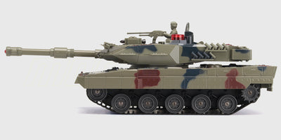 Fjernstyret Battle Tank Metal Limited Edition kampvogn med robuste metaldetaljer og realistisk camouflage.