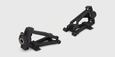 Sort HyperGo Front Swing Set i plast til ophæng på fjernstyret MJX bil vist på hvid baggrund.