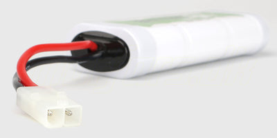 Kraftig 7,2V NiMH batteripakke på 4000mAh med hvidt Tamiya-stik til fjernstyrede biler.