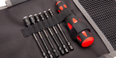 Traxxas Speed Bit Toolkit med unbrakobits og topnøgler i en praktisk værktøjstaske til fjernstyrede biler.