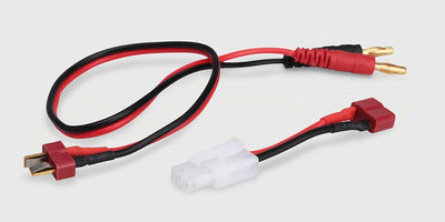 Sort Charger LN3 LiPo og LiFe balanceret batterioplader vist med tilhørende ladekabler og stik.